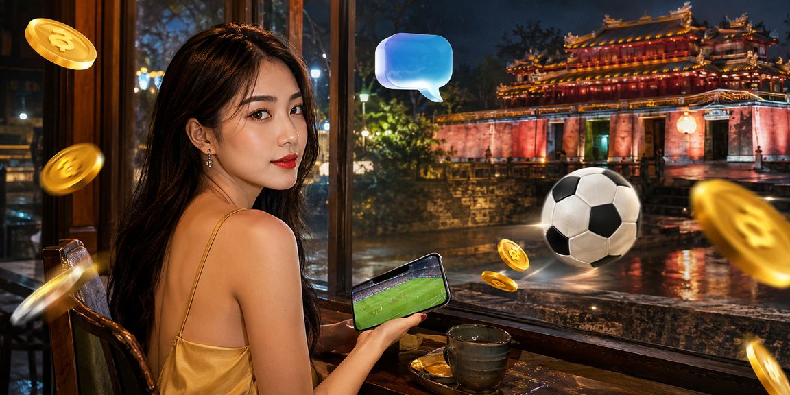 Người dùng Huế theo dõi kèo thể thao và tìm voucher cược tại quán cà phê