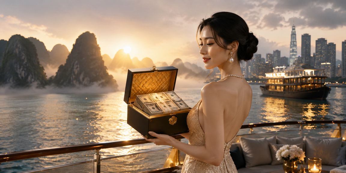 Người dùng tại Sài Gòn xem thông tin tiền thưởng VIP trên điện thoại buổi tối